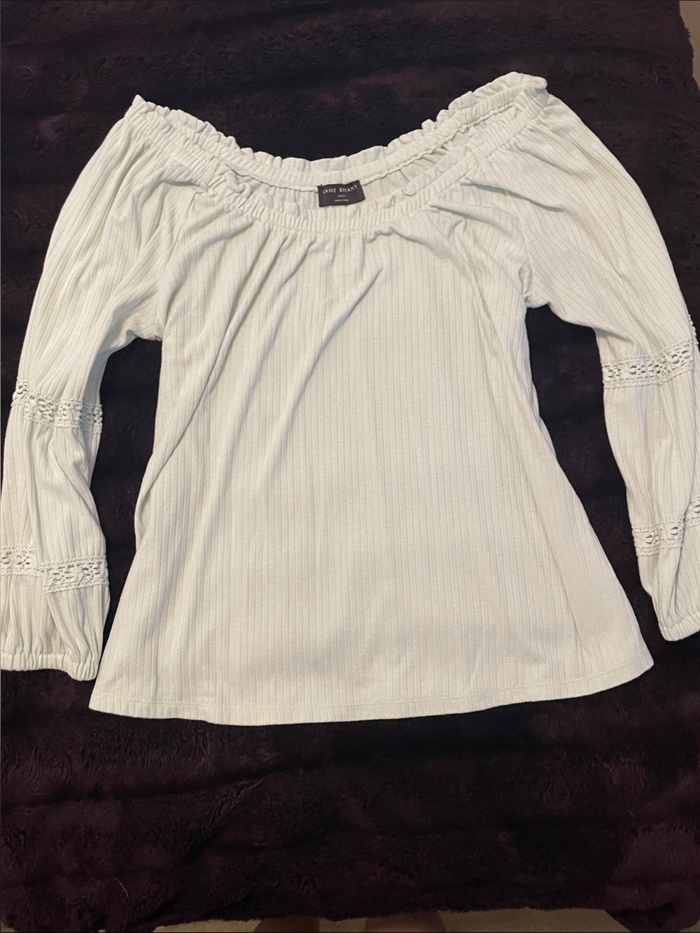 Lane Bryant Off-Shoulder Mint Long Sleeve